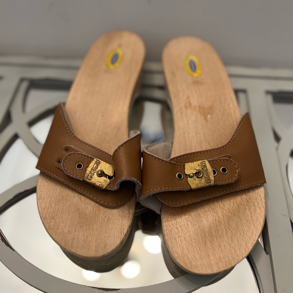 Vintage 1970s Original Wood Dr. Scholls